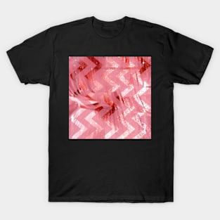 striped wavy pink glittered abstract digital pattern T-Shirt